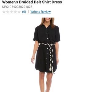 NEW w/ tags Braided Belt Shirt Dress (Black)🖤